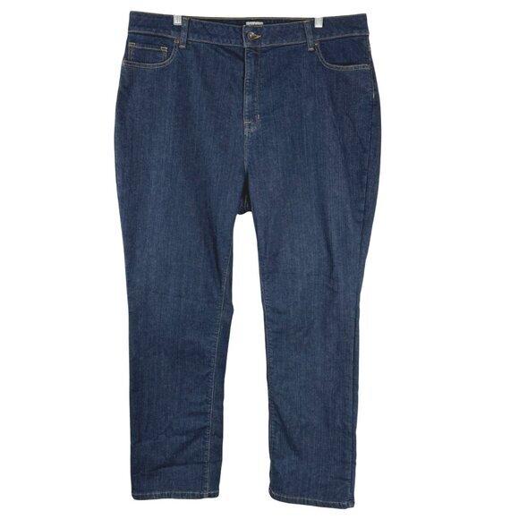 L.L. Bean True Shape Jean Size 20 High Rise Straight Leg Fleece Lined‎ PT2412 - Picture 1 of 9